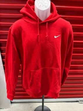 Nike Red Pullover Hoodie with White Swoosh